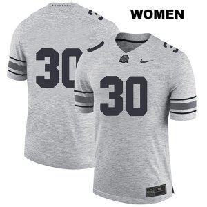 Women's NCAA Ohio State Buckeyes Demario McCall #30 College Stitched No Name Authentic Nike Gray Football Jersey DZ20M05XW